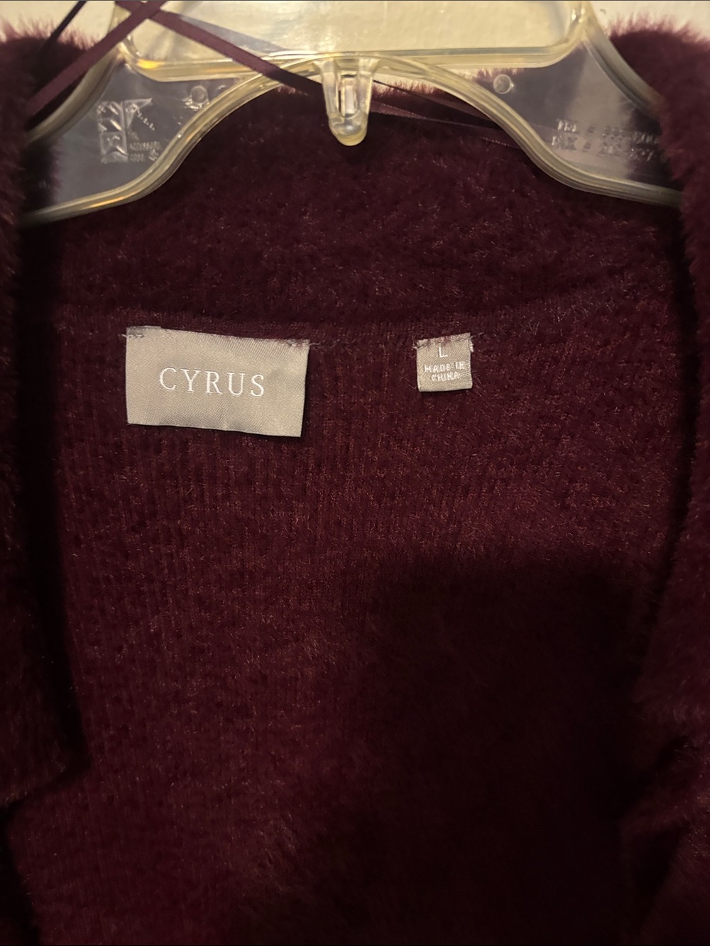 Cyrus Women's Deep Burgundy Knit Cardigan